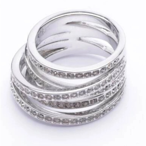 Authentic Swarovski ring. Silver signed Swarovski ring 55 - Picture 1 of 8